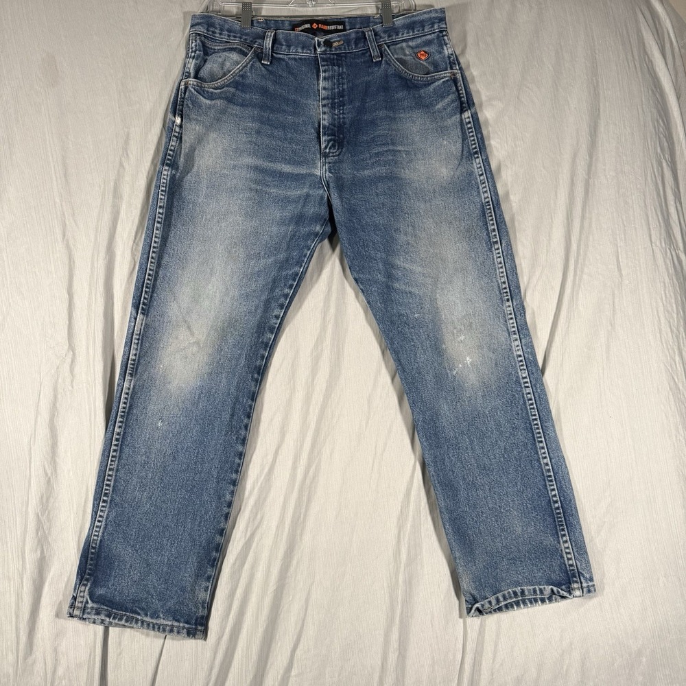 Wrangler FR Flame Resistant Jeans Men's 36x30 Blue Denim Work Carpenter Heavy‎